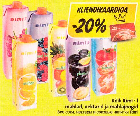 Kõik Rimi 1 l -20%
