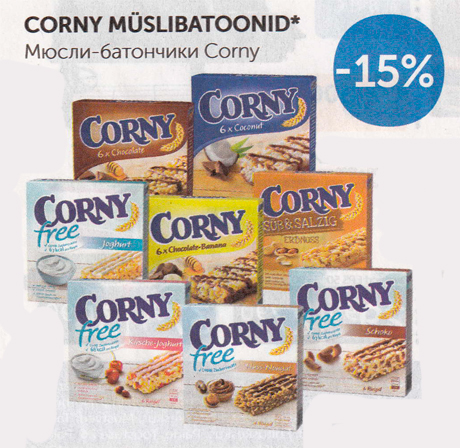 CORNY MÜSLIBATOONID*  -15%