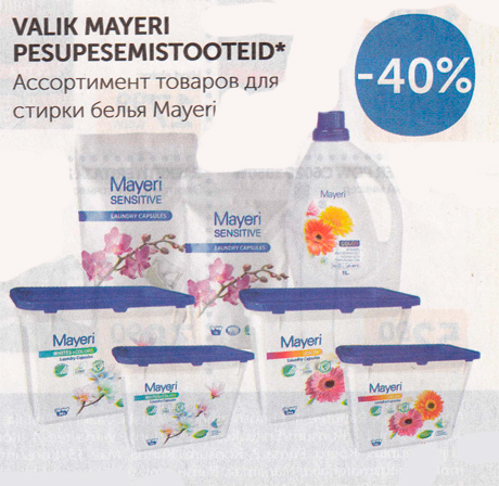 VALIK MAYERI PESUPESEMISTOOTEID*  -40%