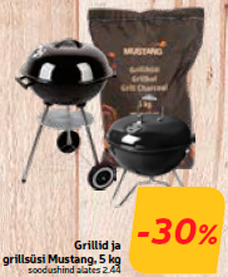 Grillid ja grillsüsi Mustang, 5 kg -30%