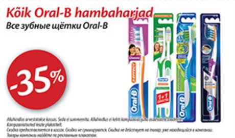 Kõik Oral-B hambaharjad  -35%