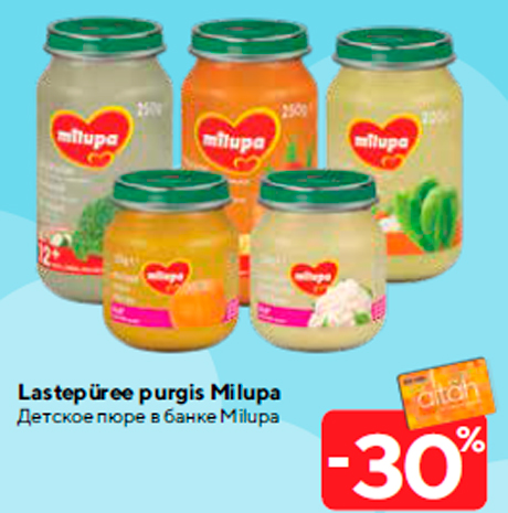 Lastepüree purgis Milupa -30%