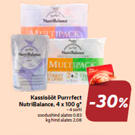 Kassisööt Purrrfect NutriBalance, 4 x 100 g* -30%