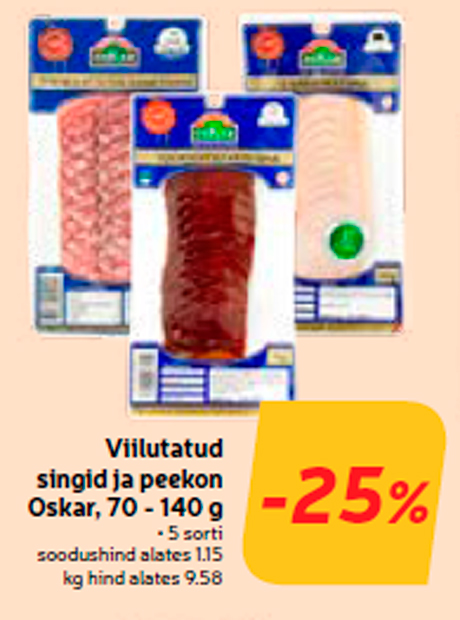 Viilutatud singid ja peekon Oskar, 70 - 140 g  -25%
