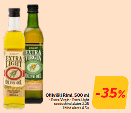 Oliiviõli Rimi, 500 ml  -35%

