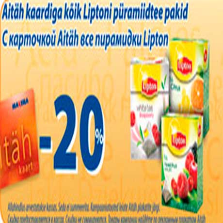 Liptoni püramiidtee pakid -20%