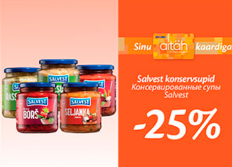 Salvest konserveeritud  -25%