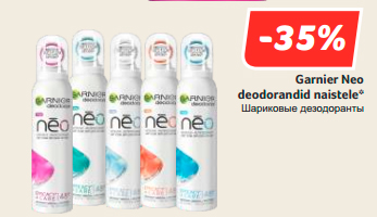 Garnier Neo deodorandid naistele*  -35%