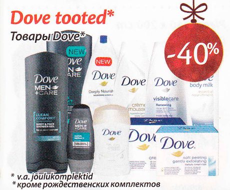 Dove tooted* -40%