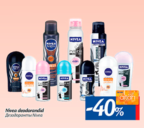 Nivea deodorandid  -40%