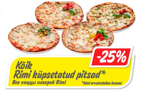 Rimi küpsetatud pitsad