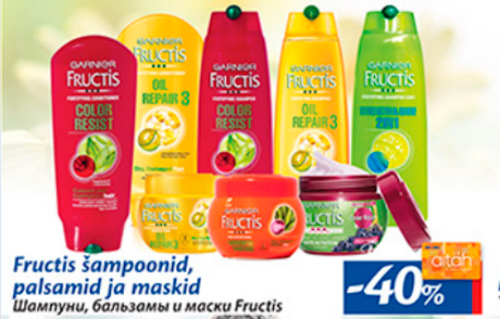 Fructis šampoonid, palsamid ja maksid  -40%