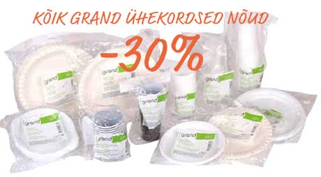 Kõik Grand ühekordsed nõud  -30%