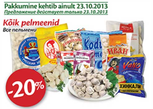 Kõik pelmeenid -20%