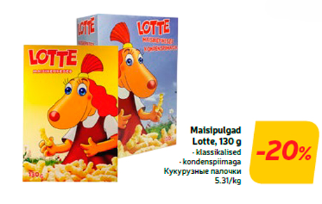 Maisipulgad Lotte, 130 g  -20%