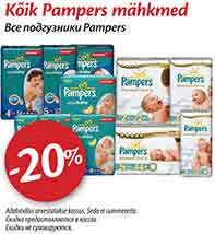 Kõik Pampers mähkmed -20%