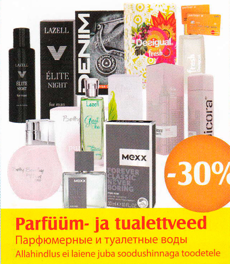 Parfüüm- ja tualettveed  -30%