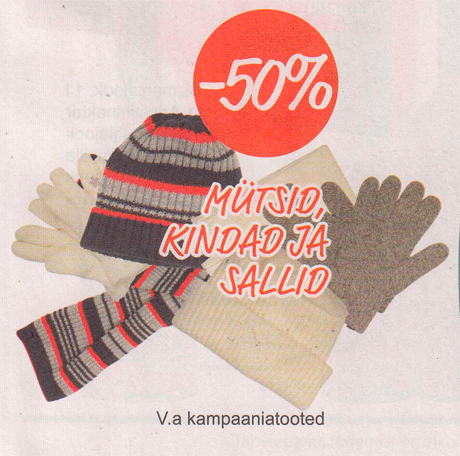 MÜTSID KINDAD JA SALLID  -50%