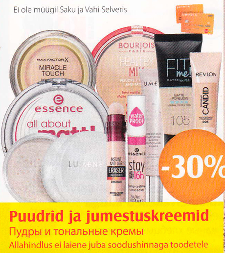 Puudrid ja jumestuskreemid  -30%