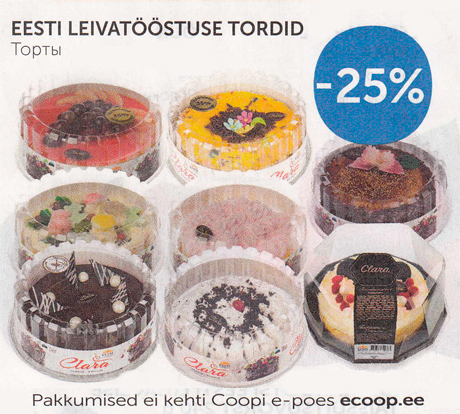 EESTI LEIVATÖÖSTUSTUSE TORDID  -25%