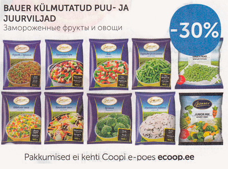 BAUER KÜLMUTATUD PUU- JA JUURVILJAD  -30%