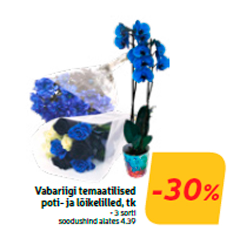 Vabariigi temaatilised poti- ja lõikelilled, tk  -30%