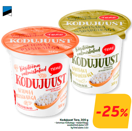 Kodujuust Tere, 300 g  -25%
