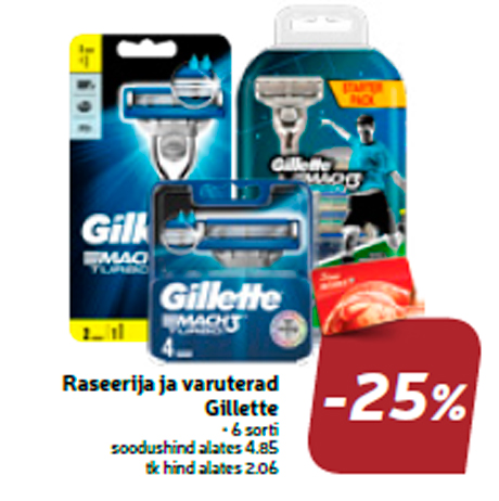 Raseerija ja varuterad Gillette  -25%
