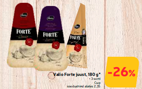 Valio Forte juust, 180 g*  -26%