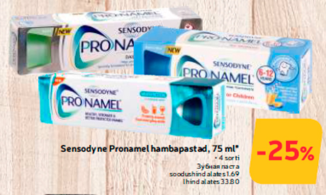 Sensodyne Pronamel hambapastad, 75 ml*  -25%