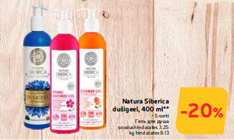 Natura Siberica dušigeel, 400 ml**  -20%
