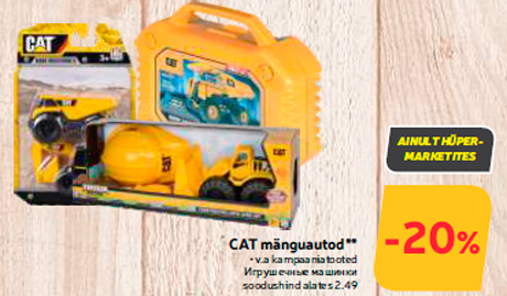 CAT mänguautod**  -20%