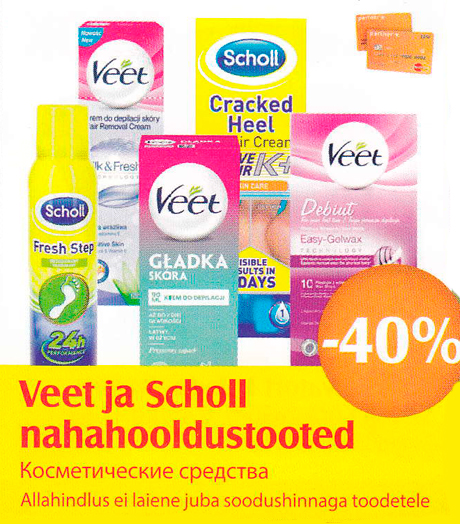 Veet ja Scholl nahahooldustooted  -40%