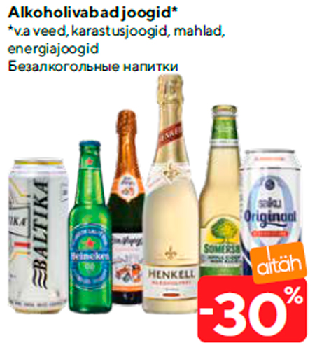 Alkoholivabad joogid*  -30%