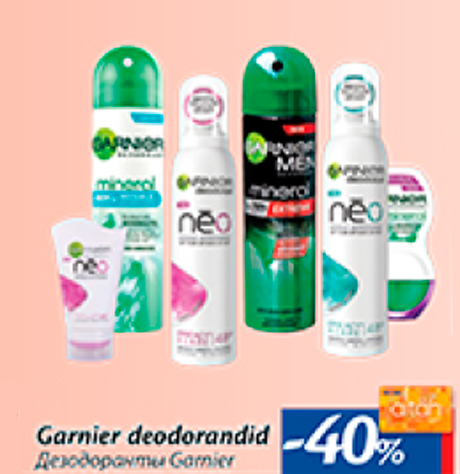 Garnier deodorandid  -40%