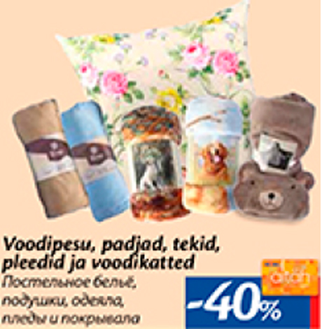 Voodipesu, padjad, tekid, pleedid ja voodikatted  -40%