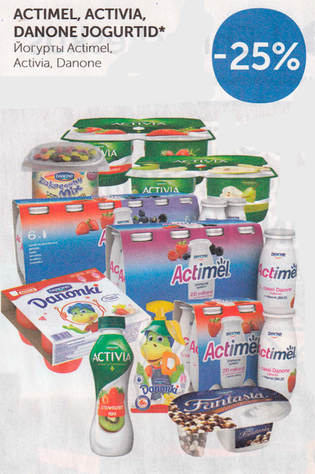 AKTAMEL, ACTIVIA, DANONE JOGURTID* -25%