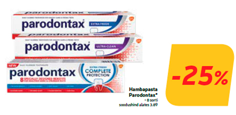 Hambapasta Parodontax*  -25%
