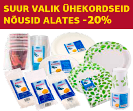 Suur valik ühekordseid nõusid alates -20%