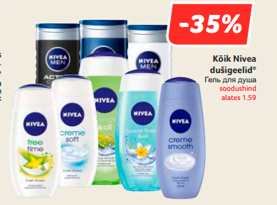 Kõik Nivea dušigeelid* -35%