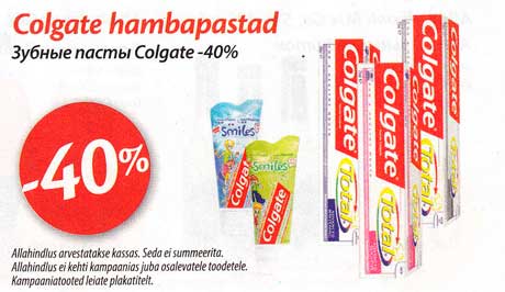 Colgate hambapastad  -40%