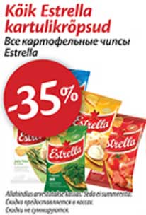 Kõik Estrella kartulikrõpsud -35%