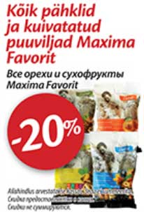 Kõik pähklid ja kuivatatud puuviljad Maxima Favorit -20%