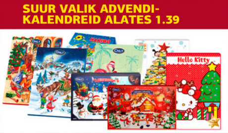 SUUR VALIK ADVENDIKALENDREID ALATES 1.39