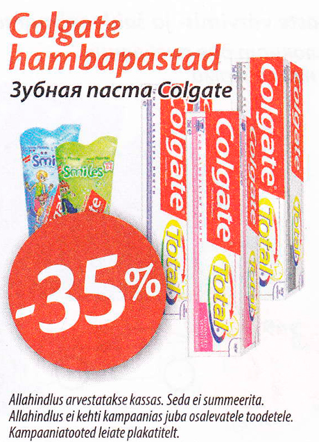 Colgate hambapastad -35%