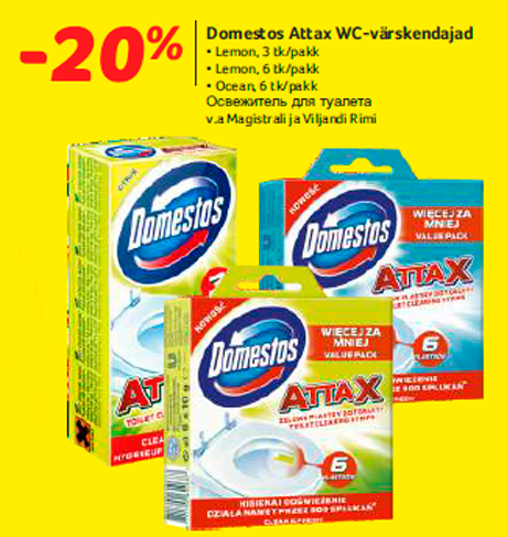 Domestos Attax WC-värskendajad -20%