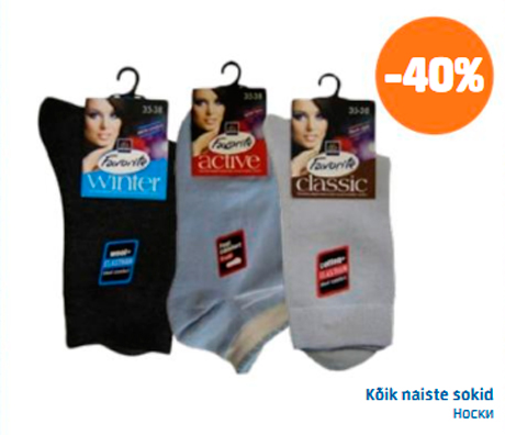 Kõik naiste sokid  -40%