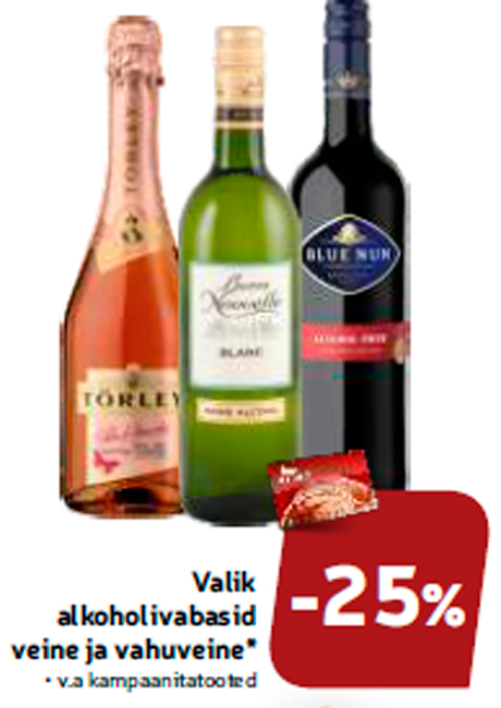 Valik alkoholivabasid veine ja vahuveine*   -25%