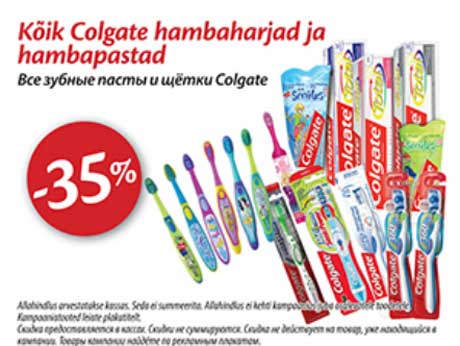 Kõik Colgate hambaharjad ja hambapastad -35%