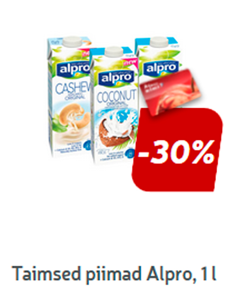 Taimsed piimad Alpro, 1 l   -30%